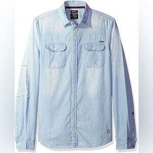 NWT BUFFALO DAVID BITTON Men’s Siduma Long Sleeve Denim Button Down Shirt